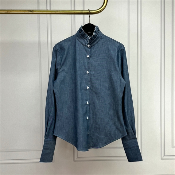 Louise Rømern Freddie Morgan LS Skjorte, Denim Cotton Stretch